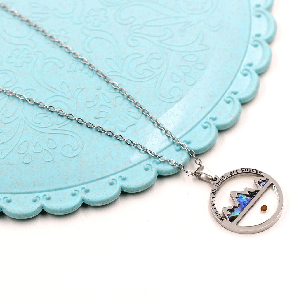 Classic Style Mustard Seed With Faith All Things Are Possible Pendant