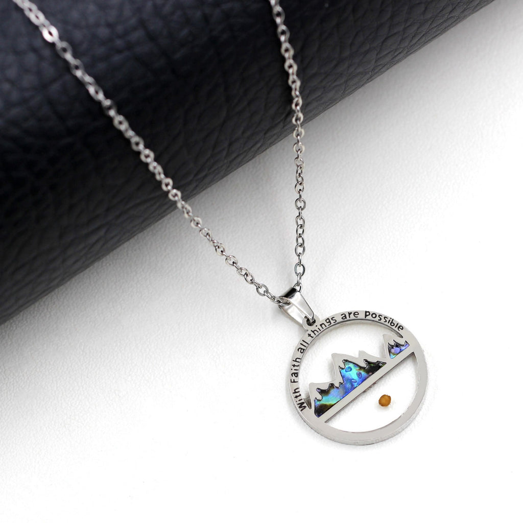 Classic Style Mustard Seed With Faith All Things Are Possible Pendant