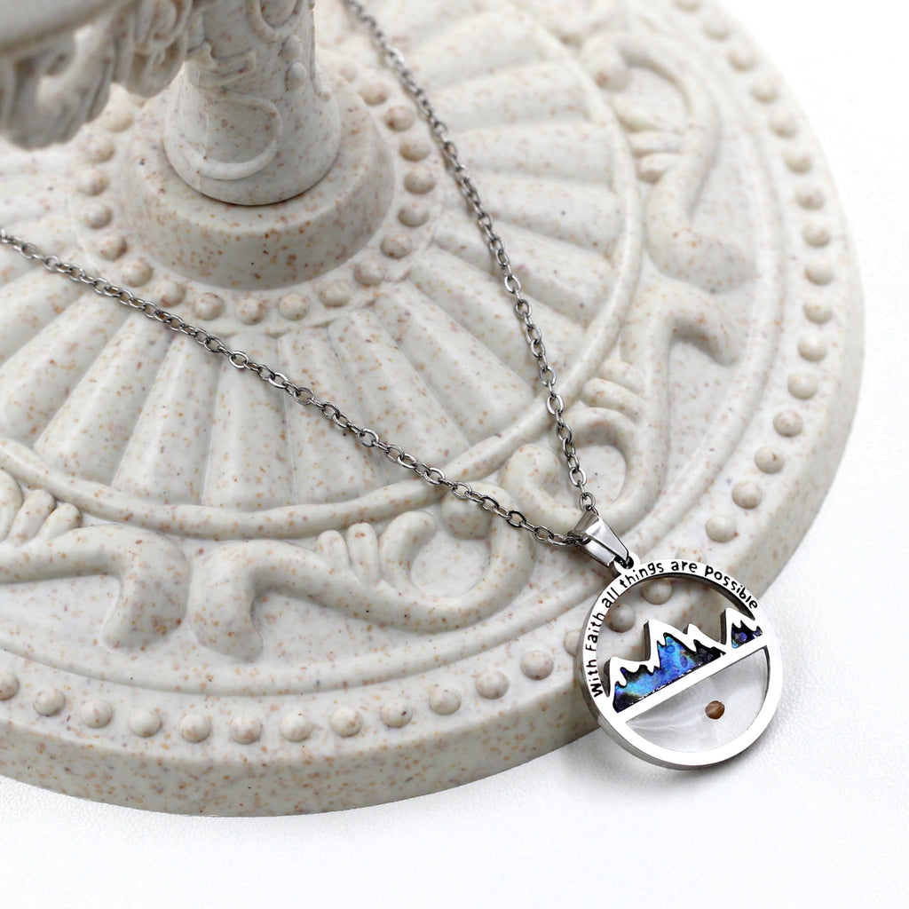 Classic Style Mustard Seed With Faith All Things Are Possible Pendant