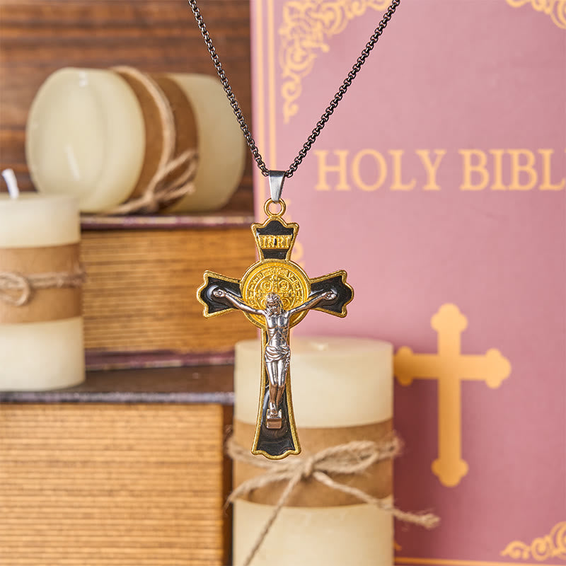 Classic Style Multicolor of Crucifix Divine Protection Pendant