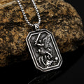 Retro Style Archangel St. Micheal Protect Us Crafted Stainless Steel