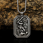 Retro Style Archangel St. Micheal Protect Us Crafted Stainless Steel