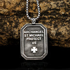 Retro Style Archangel St. Micheal Protect Us Crafted Stainless Steel