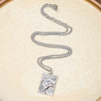 Classic Style Madonna And Child Crafted Embossed Amulet Pendant