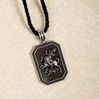 Classic Style Saint George and the Dragon Pendant Protection Prayer