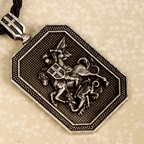 Classic Style Saint George and the Dragon Pendant Protection Prayer