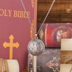 Classic Style Crafted St. Benedict Symbol Pendant Necklace