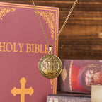 Classic Style Crafted St. Benedict Symbol Pendant Necklace