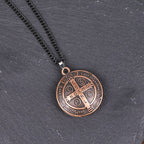 Classic Style Crafted St. Benedict Symbol Pendant Necklace