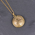 Classic Style Crafted St. Benedict Symbol Pendant Necklace