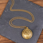 Classic Style Crafted St. Benedict Symbol Pendant Necklace