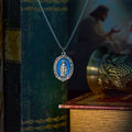 Classic Style Crafted Holy Miraculous Medal Enamel Relief Pendant