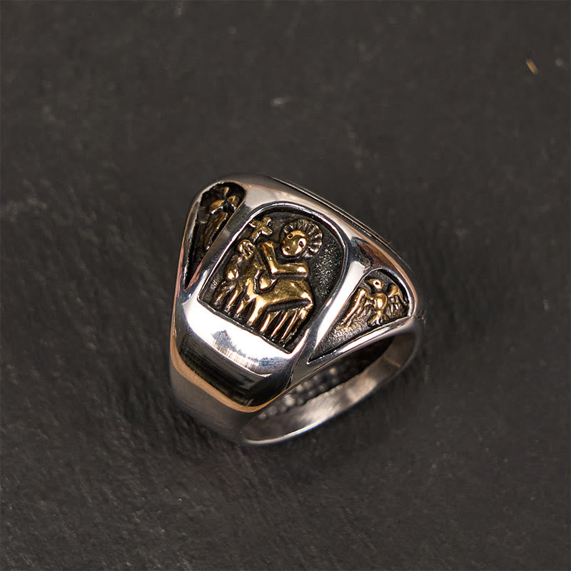 Classic Style St. Benedict Cross Divine Faith Ring
