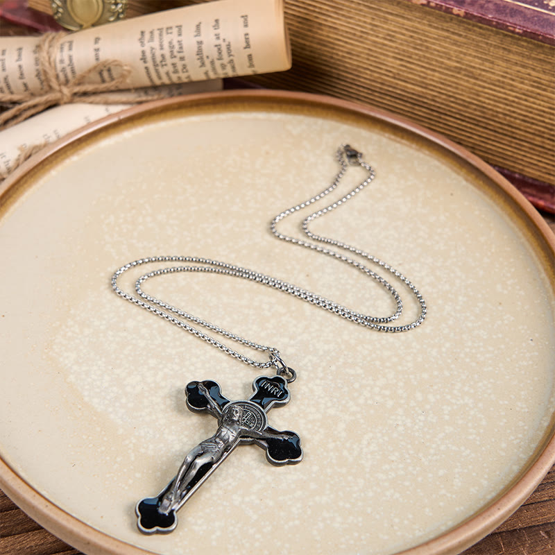 Multicolor Retro Style Classical Crucifix Faith Protection Pendant