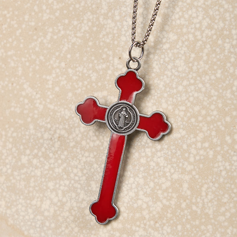 Multicolor Retro Style Classical Crucifix Faith Protection Pendant
