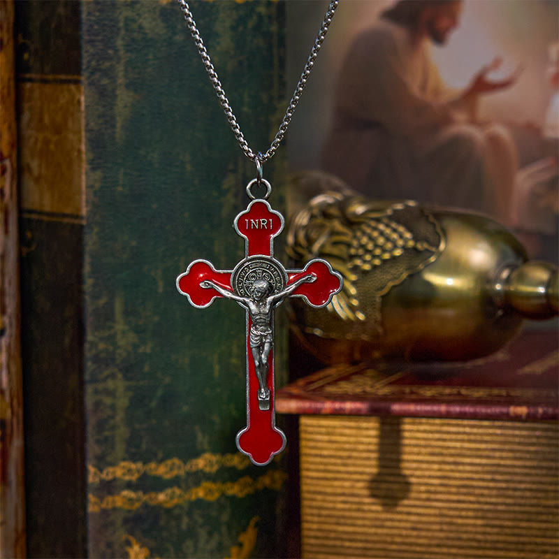Multicolor Retro Style Classical Crucifix Faith Protection Pendant