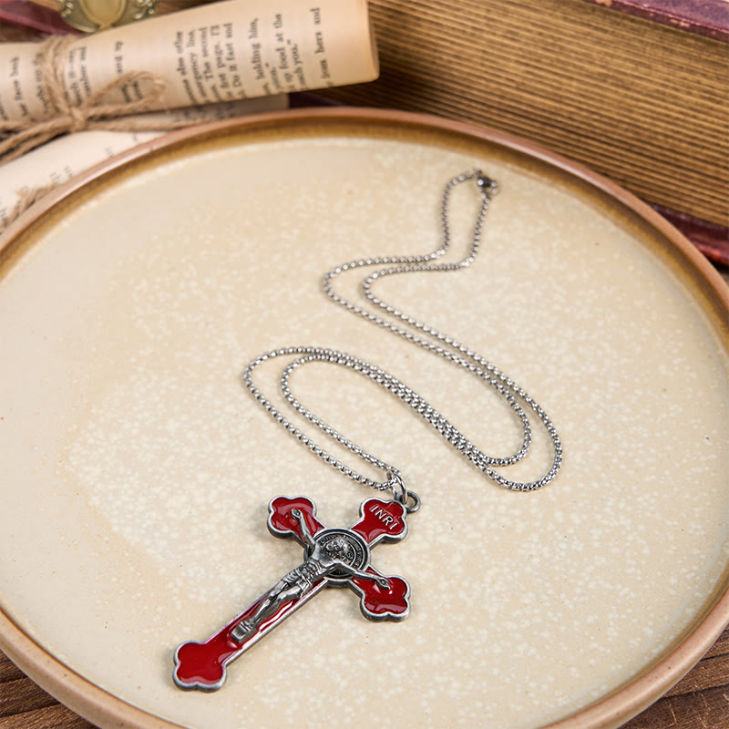 Multicolor Retro Style Classical Crucifix Faith Protection Pendant