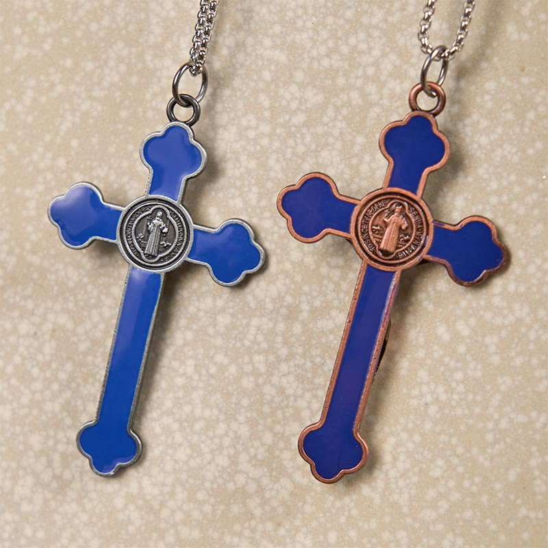 Multicolor Retro Style Classical Crucifix Faith Protection Pendant