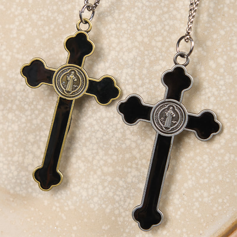 Multicolor Retro Style Classical Crucifix Faith Protection Pendant