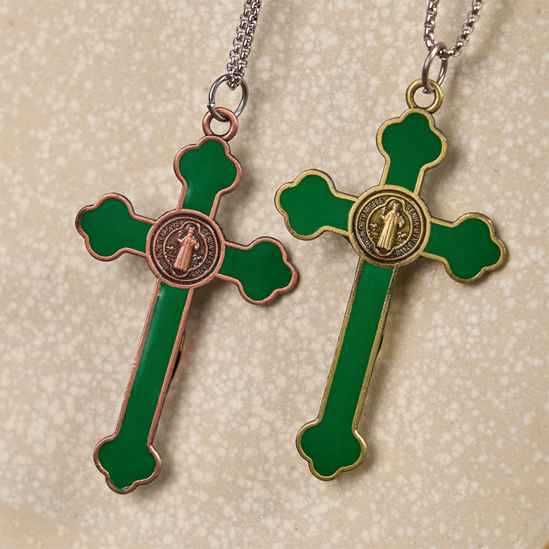 Multicolor Retro Style Classical Crucifix Faith Protection Pendant