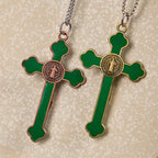 Multicolor Retro Style Classical Crucifix Faith Protection Pendant