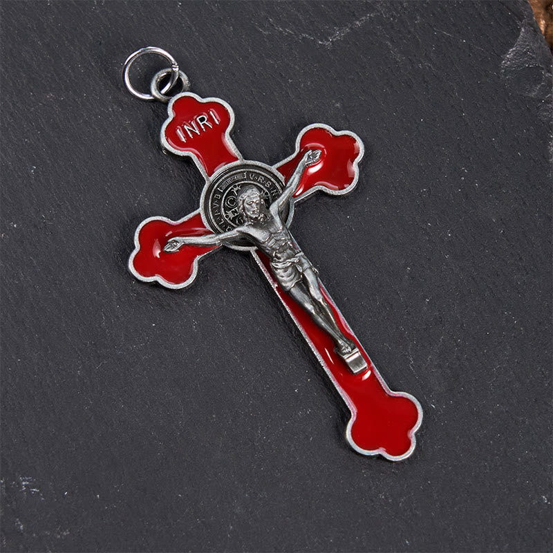 Multicolor Retro Style Classical Crucifix Faith Protection Pendant