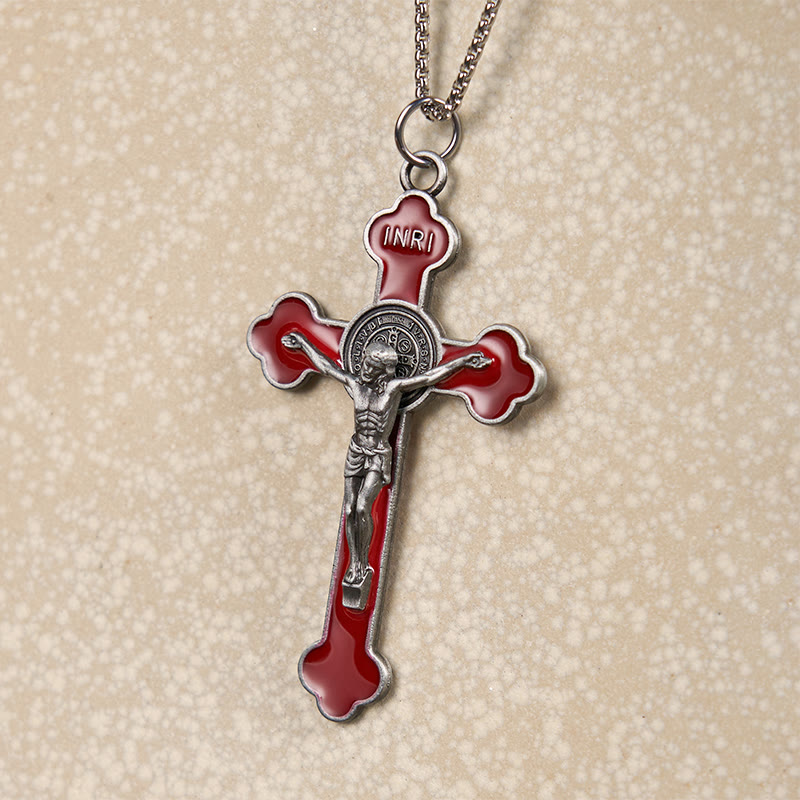 Multicolor Retro Style Classical Crucifix Faith Protection Pendant