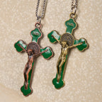 Multicolor Retro Style Classical Crucifix Faith Protection Pendant