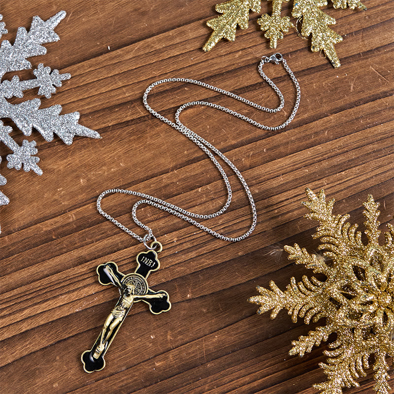 Multicolor Retro Style Classical Crucifix Faith Protection Pendant