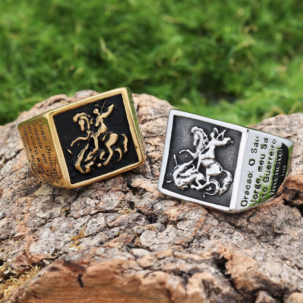 Retro Classic Style St. George Warrior Slave the Dragon Divine