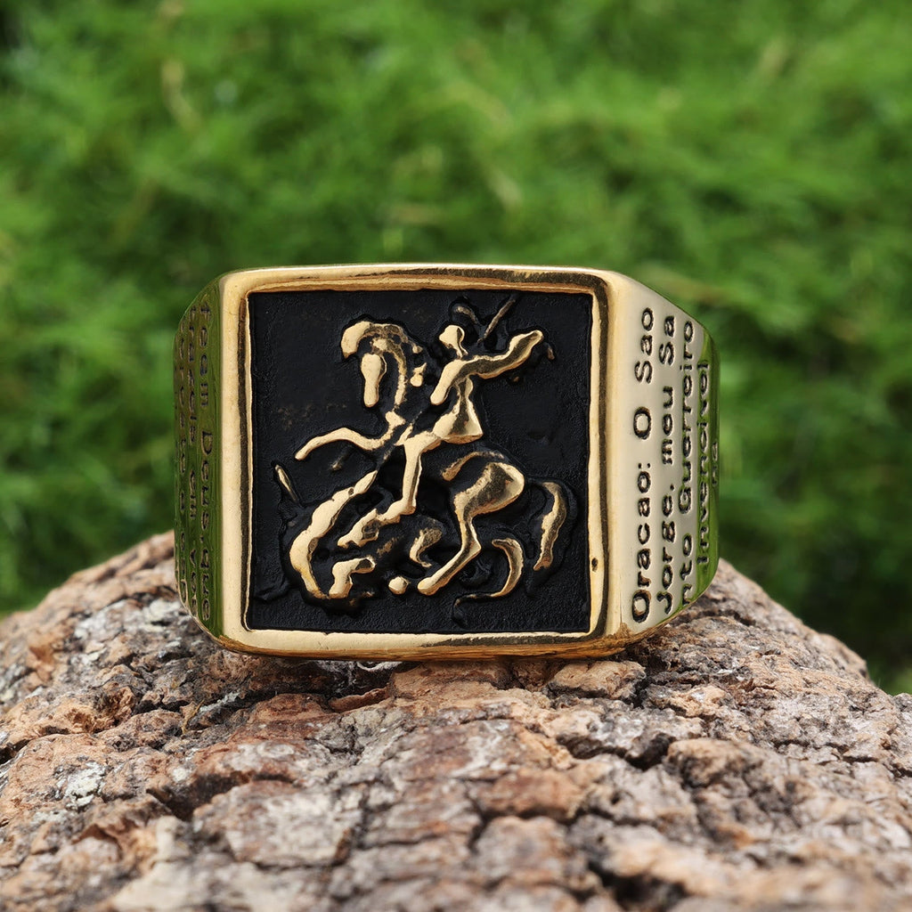 Retro Classic Style St. George Warrior Slave the Dragon Divine