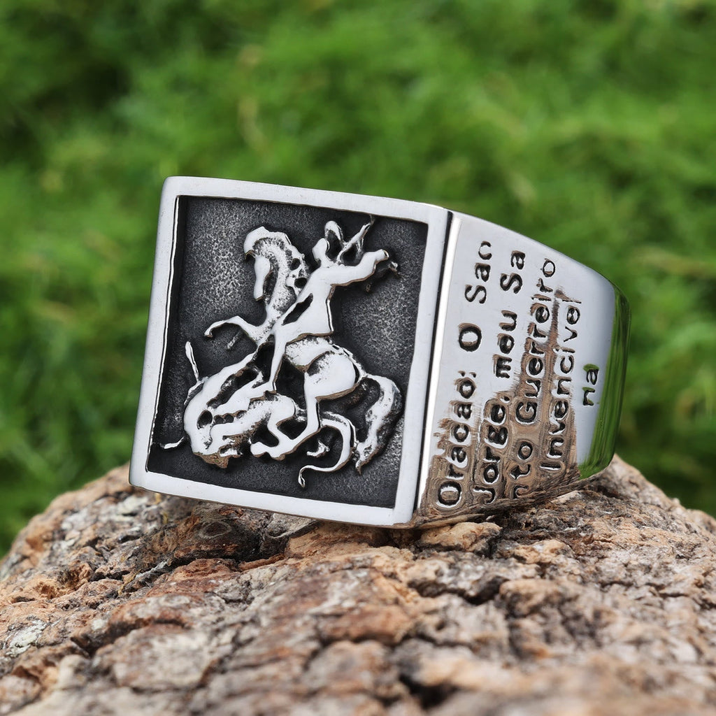 Retro Classic Style St. George Warrior Slave the Dragon Divine
