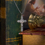 Retro Style Old Craft Jesus Crucifix Angels-Surrounded Pendant