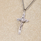 Retro Style Old Craft Jesus Crucifix Angels-Surrounded Pendant