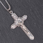 Retro Style Old Craft Jesus Crucifix Angels-Surrounded Pendant
