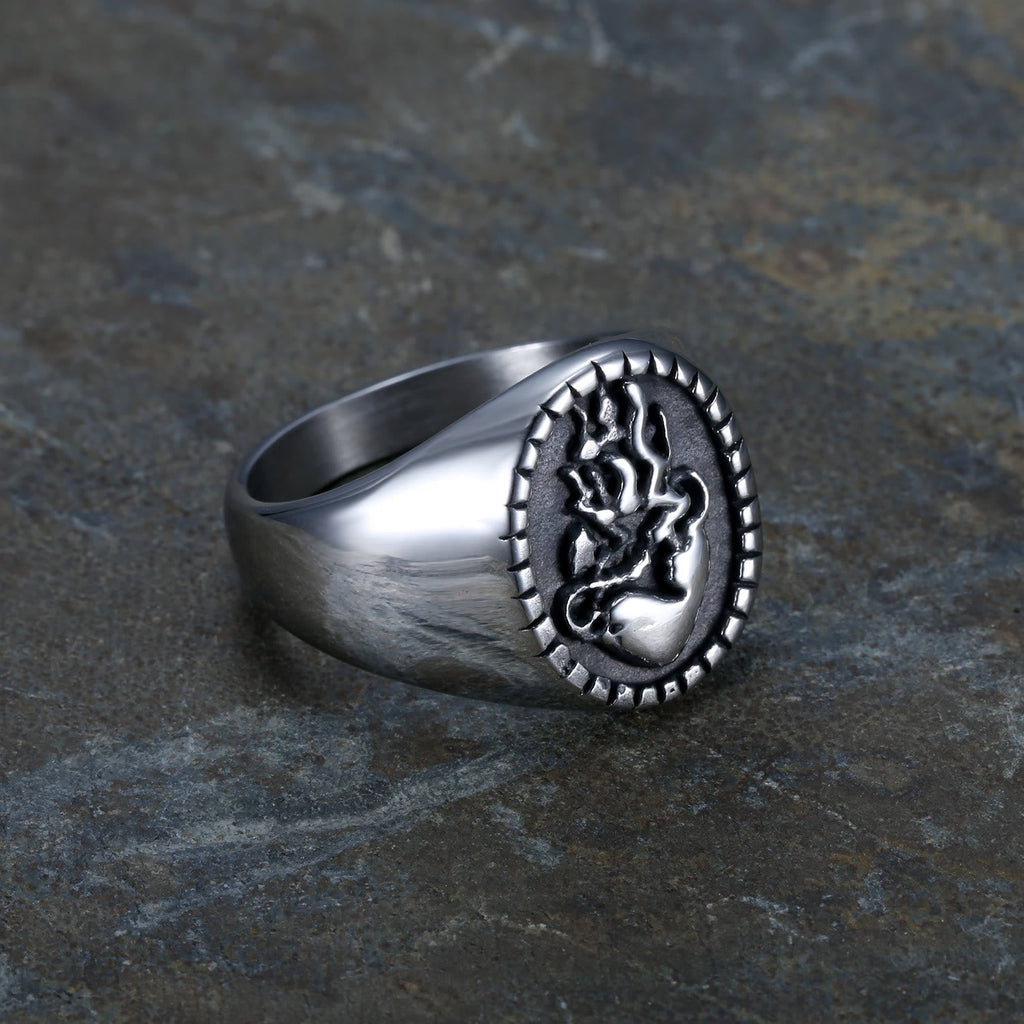 Classic Retro Style Jesus Sacred Heart Engraved Stainless Steel Faith