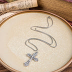 Retro Pattern Exclusive Craft Grape Leaves Jesus Crucifix Pendant
