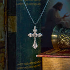 Retro Pattern Exclusive Craft Grape Leaves Jesus Crucifix Pendant