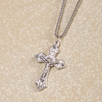 Retro Pattern Exclusive Craft Grape Leaves Jesus Crucifix Pendant