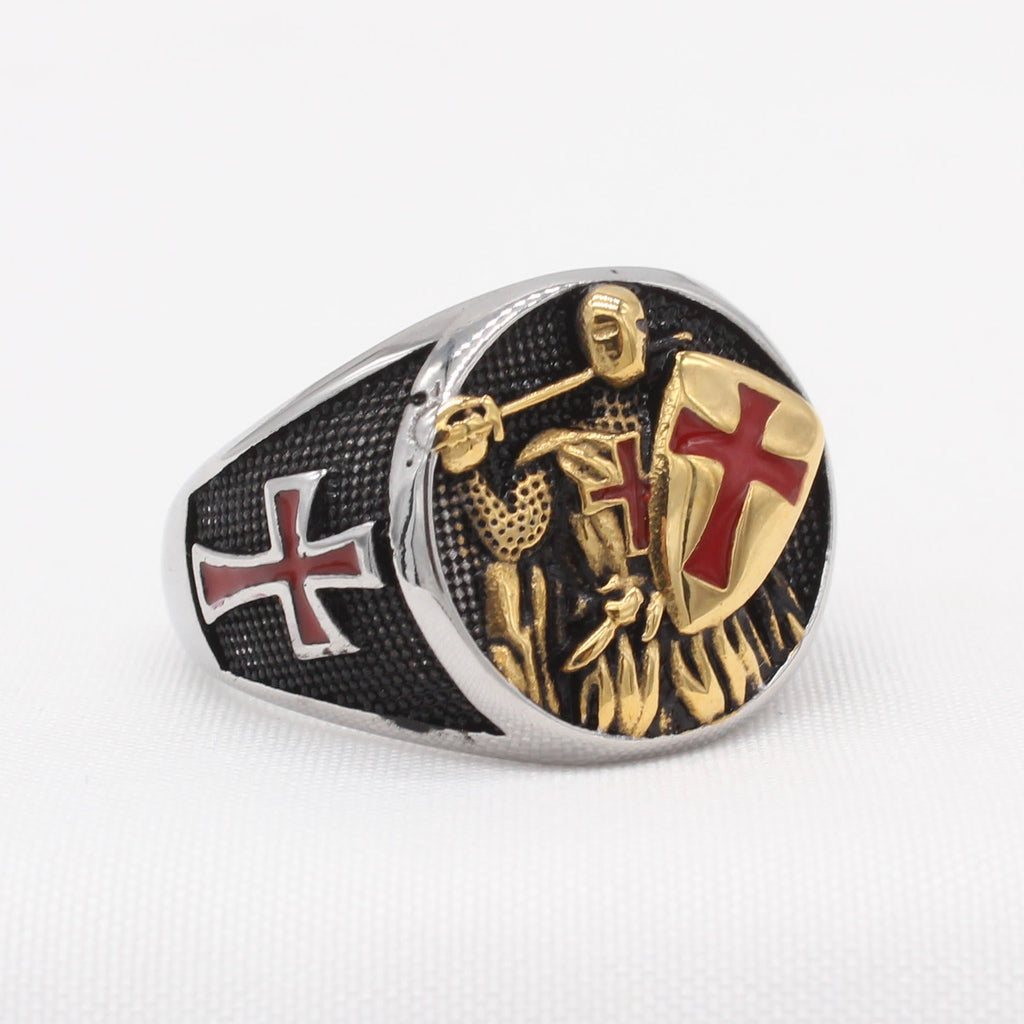 2 Colors Retro Classic Style Knights Templar Shield Protect You Faith