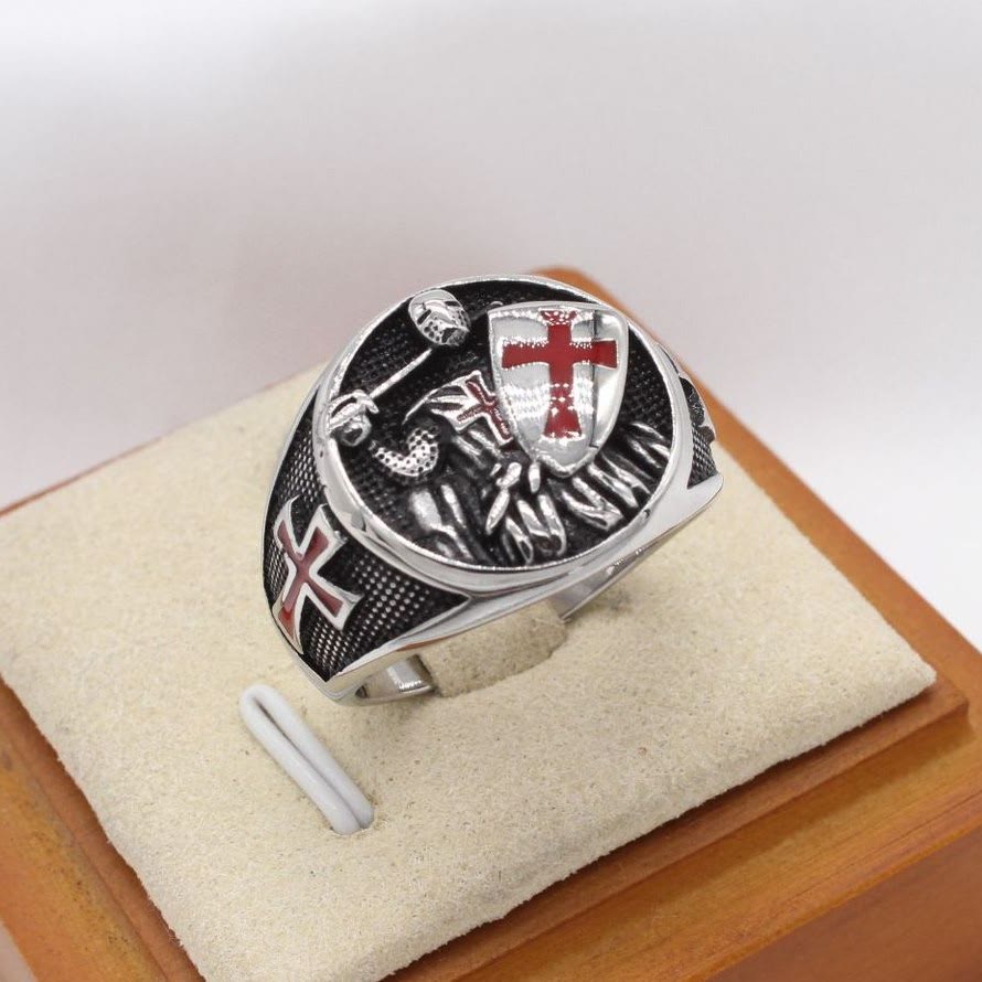 2 Colors Retro Classic Style Knights Templar Shield Protect You Faith