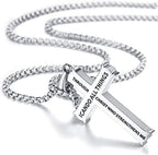 Minimalist Style "I CAN DO ALL THINGS" Icon Cross Faith Pendant