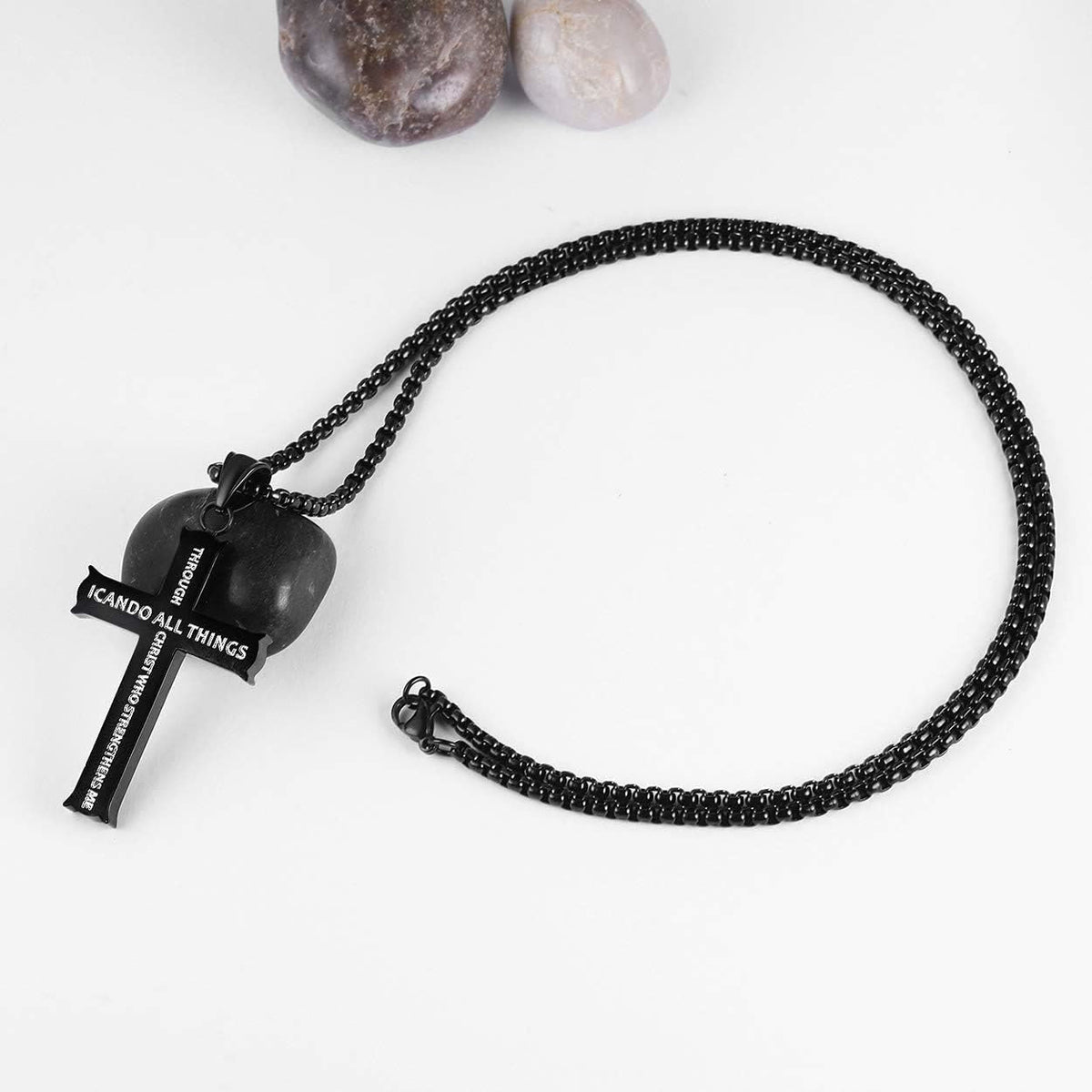Minimalist Style "I CAN DO ALL THINGS" Icon Cross Faith Pendant