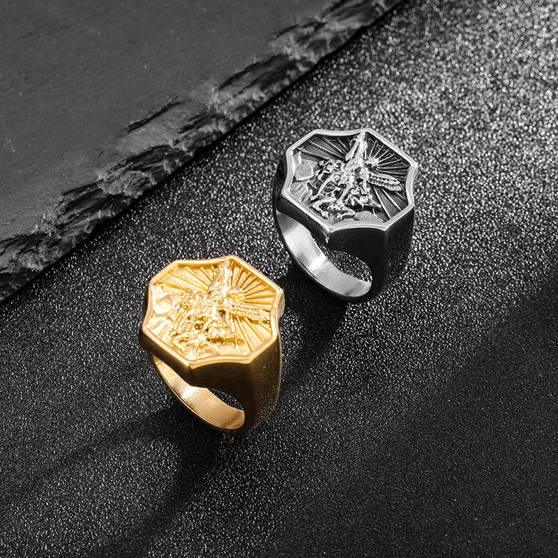 Exclusive Crafted Archangel St. Michael Ring-Expression of Daily Faith