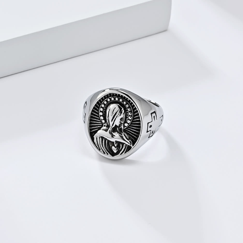 Divine Grace Blessed Virgin Mary Ring-A Tribute to Holy Love
