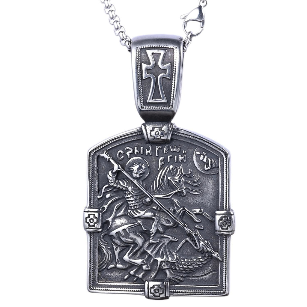 St. George Slaying the Dragon Necklace-A Symbol of Courage and Divine