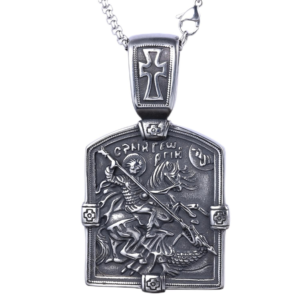St. George Slaying the Dragon Necklace-A Symbol of Courage and Divine