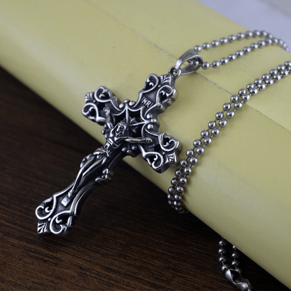 Ornate Crucifix Necklace-A Profound Symbol of Devotion Timeless Faith