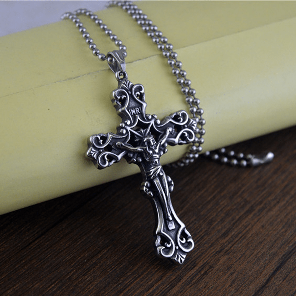 Ornate Crucifix Necklace-A Profound Symbol of Devotion Timeless Faith