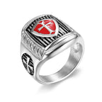 Templar Shield Cross Ring-A Sacred Emblem of Valor and Faith
